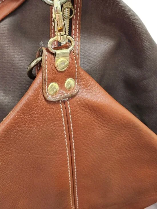 Isanti Italy Leather Backpack Brown Black Large Slouchy Minimalist Made In Italy - Picture 8 of 11